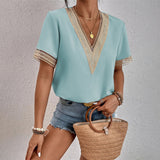 Vera - Blusa de gola em V casual