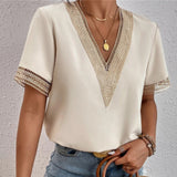 Vera - Blusa de gola em V casual