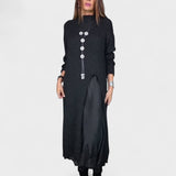 Alda - Conjunto Elegante Completo (malha longa + vestido)