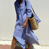 Mariana | Vestido-Camisa Casual Chic com Riscas