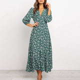 Tânia – Vestido Floral com Decote em V