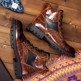 Rendell | Botas de Couro Croco