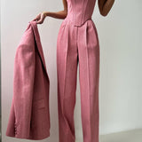 Dolce™ - Conjunto de Três Peças com Blazer Duplo