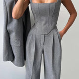 Dolce™ - Conjunto de Três Peças com Blazer Duplo