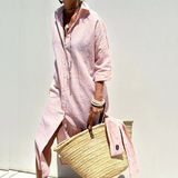 Mariana | Vestido-Camisa Casual Chic com Riscas