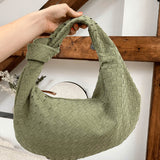 Bolsa Trançada Média em Camurça