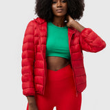 Puffer Casaco Leve com Enchimento de Penas