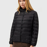 Puffer Casaco Leve com Enchimento de Penas
