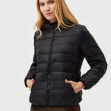Puffer Casaco Leve com Enchimento de Penas