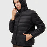 Puffer Casaco Leve com Enchimento de Penas