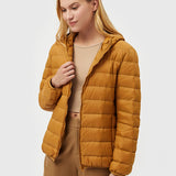 Puffer Casaco Leve com Enchimento de Penas