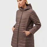 Puffer casaco com enchimento de Penas Leves
