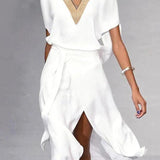 Paula - Vestido elegante com decote em V
