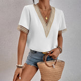 Vera - Blusa de gola em V casual