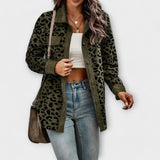 Casaco Casual em Estampa de Leopardo