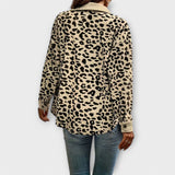 Casaco Casual em Estampa de Leopardo
