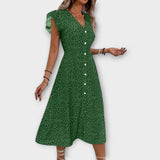 Vanda – Vestido Midi Elegante com Padrão