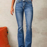 Aya - Jeans de Cintura Subida e Perna Larga