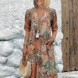 Teresa | Vestido vibrante de comprimento médio