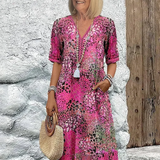 Teresa | Vestido vibrante de comprimento médio