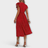 Vanda – Vestido Midi Elegante com Padrão