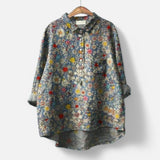 Petra ™ | Blusa floral de corte largo e elegante