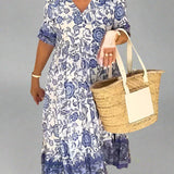 Ana - Vestido floral elegante com decote em V