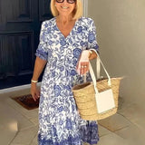 Ana - Vestido floral elegante com decote em V