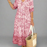 Ana - Vestido floral elegante com decote em V