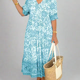 Ana - Vestido floral elegante com decote em V