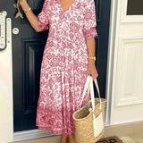 Ana - Vestido floral elegante com decote em V