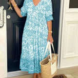 Ana - Vestido floral elegante com decote em V