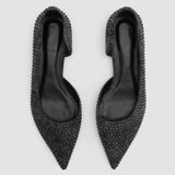 Sapatilhas com Bico Fino e Strass