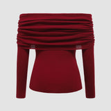 Sweater Feminina de Gola Caída (Off-The-Shoulder)