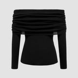 Sweater Feminina de Gola Caída (Off-The-Shoulder)