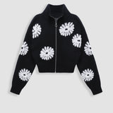 Cardigan Floral com Zíper
