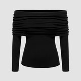 Sweater Feminina de Gola Caída (Off-The-Shoulder)
