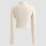 Sweater de Gola Alta com Laço Decorativo