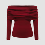 Sweater Feminina de Gola Caída (Off-The-Shoulder)
