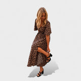 Nicole - Vestido Elegante Leopardo