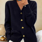 Adele™ Cardigan Elegante com Botões de Coração