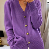 Adele™ Cardigan Elegante com Botões de Coração