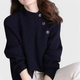 Sweater de tricô de manga longa para mulheres