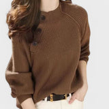 Sweater de tricô de manga longa para mulheres