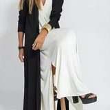 Ana - Vestido comprido elegante + casaco de malha a condizer