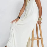 Ana - Vestido comprido elegante + casaco de malha a condizer