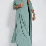 Ana - Vestido comprido elegante + casaco de malha a condizer