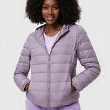 Puffer Casaco Leve com Enchimento de Penas