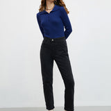 Sweater Polo de Malha Justo