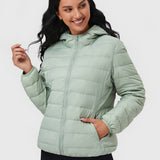 Puffer Casaco Leve com Enchimento de Penas